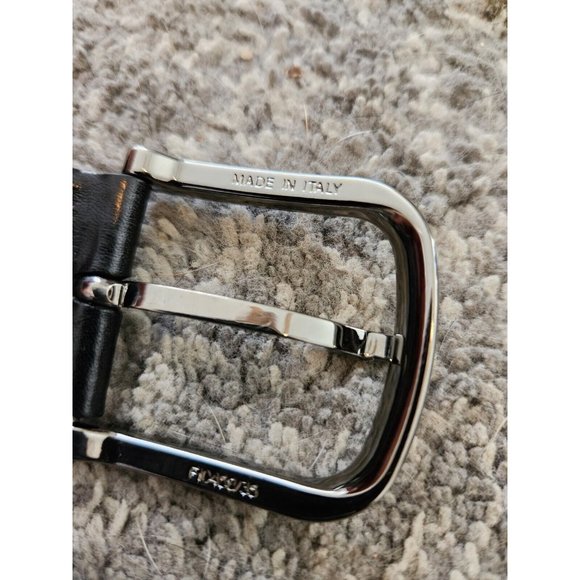 LOUOLA del CUOIO Black Leather MADE IN ITALY Belt Sz 40 x 1" Wide - Picture 3 of 7